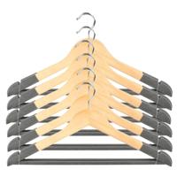Kledinghangers Nordic - grijs - 12x stuks - hout