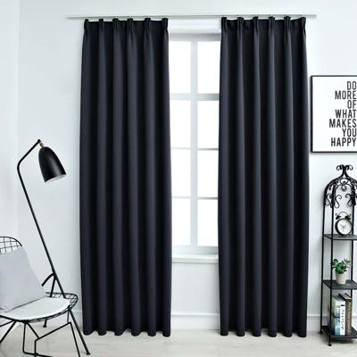 VidaXL Gordijnen verduisterend met haken 2 st 140x175 cm antraciet