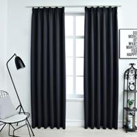 VidaXL Gordijnen verduisterend met haken 2 st 140x175 cm antraciet