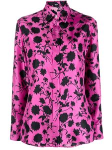 Versace chemise en soie à imprimé Floral Silhouette - Noir