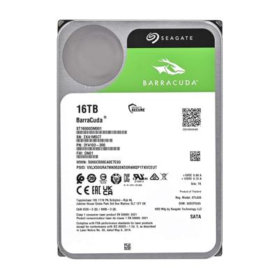 Seagate Barracuda 16TB interne harde schijf 7200 RPM 512 MB 3.5" SATA