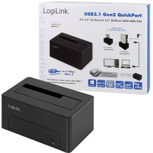 LogiLink QP0027 USB-C 3.1 Gen 2 SATA 6 Gb/s 1 poort Harde schijf-dockingstation 2.5 inch, 3.5 inch