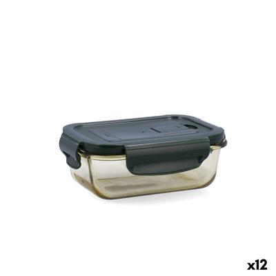 Hermetische Lunchtrommel Bidasoa Infinity Rechthoekig 370 ml Geel Glas (12 Stuks)