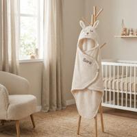 Wikkeldeken Jollein Bunny Cloudy Rib Oatmeal