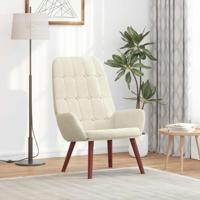 Relaxstoel fluweel crèmewit