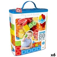 Bouwspel Color Block Basic Tas 80 Onderdelen (6 Stuks)