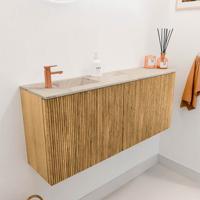 Toiletmeubel Mondiaz Joya Dlux | 101.6 cm | Meubelkleur Oak | Faye wastafel Frappe Wasbak Links | 1 kraangat