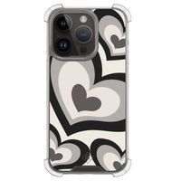 iPhone 13 Pro shockproof hoesje - Hart swirl zwart