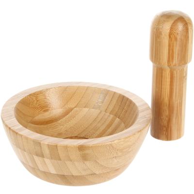 5Five Vijzel met stamper - bamboe - D13 x H5 cm - Kruiden maler - Specerijen maler