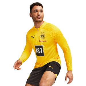 PUMA Borussia Dortmund Trainingstrui 1/4-Zip 2023-2024 Geel Zwart