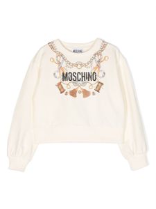 Moschino Kids sweat en coton à logo imprimé - Tons neutres