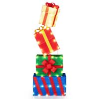 4-delige set Verlichte Kerstcadeauboxen Verlichte Cadeauboxen met Kleurrijke Strikken Multikleur 4-delige set Verlichte Kerstcadeauboxen Verlichte Cadeauboxen met Kleurrijke Strikken Multikleur