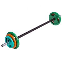 Aerobic Halterset 19,3 kg Gripper Gietijzer Rubber Coating - Veersluiting - thumbnail