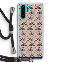 Zwarte poes: Huawei P30 Pro Transparant Hoesje met koord