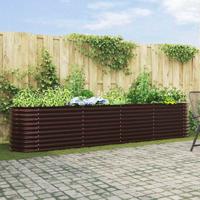 Verhoogde plantenbak Bruin 400 x 80 x 81 cm Staal