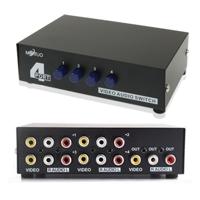4 Poorts Input 1 Output Audio Video AV RCA Switch Box