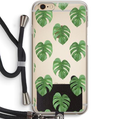 Monstera leaves: iPhone 6 / 6S Transparant Hoesje met koord