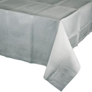Party/Verjaardag Tafelkleed - 2x - zilvergrijs - 274 x 137 cm - tafellaken van papier