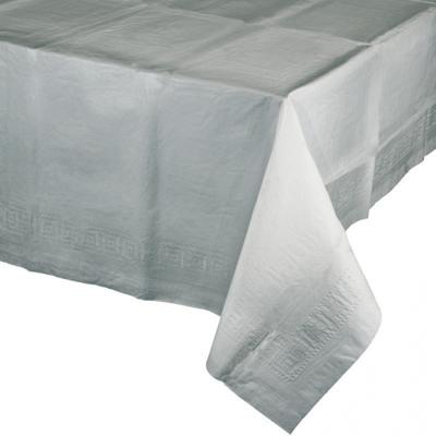 Party/Verjaardag Tafelkleed - 2x - zilvergrijs - 274 x 137 cm - tafellaken van papier
