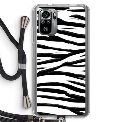 Zebra pattern: Xiaomi Redmi Note 10S Transparant Hoesje met koord