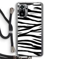 Zebra pattern: Xiaomi Redmi Note 10S Transparant Hoesje met koord