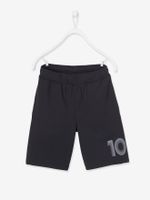 Jongenssportshort nummer 10 van technisch materiaal zwart