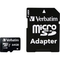 Verbatim MICRO SDXC 64GB CL 10 ADAP microSDXC-kaart 64 GB Class 10 Incl. SD-adapter - thumbnail