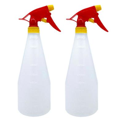 Pro Garden Plantenspuit - 2x - water versproeiers - kunststof - rood/geel - inhoud 1 liter