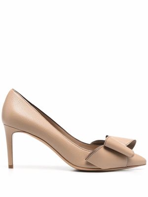 Ferragamo escarpins Double Bow en cuir - Marron