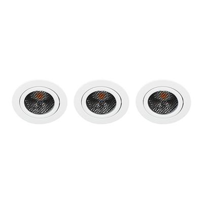 Set 3x Bella Ondiepe LED spot kantelbaar 5Watt rond WIT dimbaar