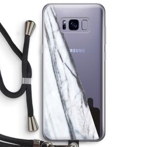 Gestreepte marmer: Samsung Galaxy S8 Transparant Hoesje met koord