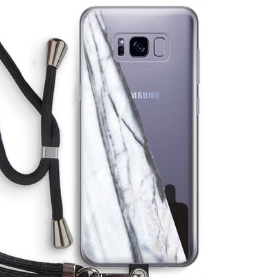 Gestreepte marmer: Samsung Galaxy S8 Transparant Hoesje met koord