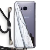 Gestreepte marmer: Samsung Galaxy S8 Transparant Hoesje met koord
