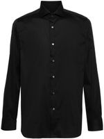 Canali chemise en popeline à col pointu - Noir