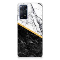 Xiaomi Redmi Note 11 Pro 5G | TPU | Siliconen hoesje | Marmer Wit Zwart - Origineel Cadeau Man