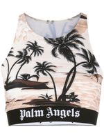 Palm Angels haut crop à imprimé palmier - Tons neutres