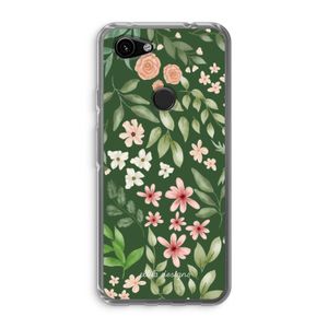 Botanical green sweet flower heaven: Google Pixel 3a Transparant Hoesje
