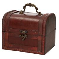 Sieraden opbergkistje Vintage - 15 x 12,5 cm - hout - bruin