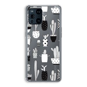 Cactusmotief: Oppo Find X3 Transparant Hoesje