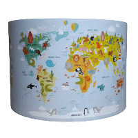 Designed4Kids hanglamp wereldkaart dieren