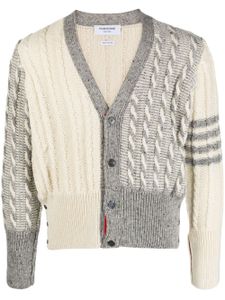 Thom Browne cardigan à détails 4 bandes signature - Tons neutres