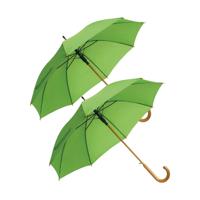 Rainmaster paraplu met houten handvat - 2x - groen scherm - Dia 103 cm