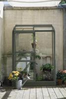 Royal Well muurkas Emma 1 met veiligheidsglas en fundering - groengrijs - tuinkas