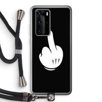 Middle finger black: Huawei P40 Pro Transparant Hoesje met koord