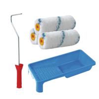 Sorex Verfrollers schilderen set - beugel en verfbak - 3x anti spat vacht verfrollers - 10 cm