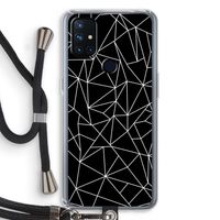 Geometrische lijnen wit: OnePlus Nord N10 5G Transparant Hoesje met koord