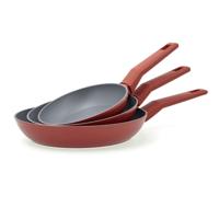 Pannenset Bidasoa Zocco Grijs Terra cotta Metaal 3 Onderdelen