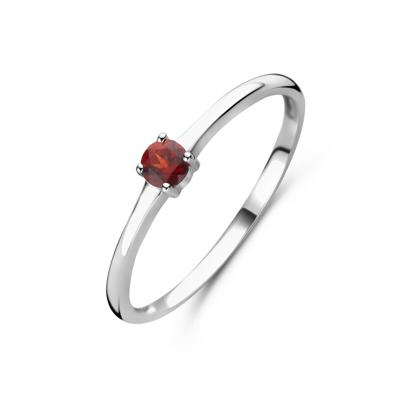 925 Zilveren Ring Januari Granaat Geboortesteen 3mm
