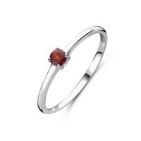 925 Zilveren Ring Januari Granaat Geboortesteen 3mm