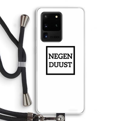 Negenduust vierkant: Samsung Galaxy S20 Ultra Transparant Hoesje met koord